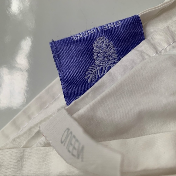 PIne Cone Hill single queen sheet w/ruffled edge - white - Picture 2 of 2